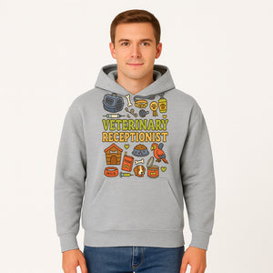 Veterinary Receptionist Art Print - Cute Animal Illustrations, Pet Care Theme, Perfect Gift for Animal Lovers and Vet Professionals - Hoodie 1758347426098.jpg