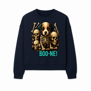 Funny Halloween Dog Skeleton Art T-Shirt | Boo-ne! Graphic Tee with Skull Design | Spooky Pet Lover Apparel - Sweatshirt 1758347426438.jpg