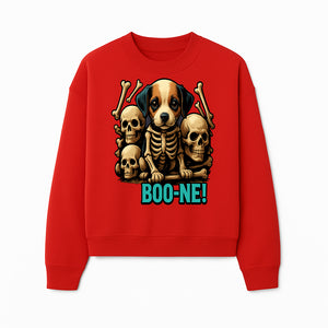 Funny Halloween Dog Skeleton Art T-Shirt | Boo-ne! Graphic Tee with Skull Design | Spooky Pet Lover Apparel - Sweatshirt 1758347426587.jpg