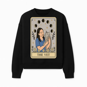 Veterinarian Art Print - Cat Lover Decor - Floral Moon Phases - Cute Vet and Cat Illustration - Animal Care Gifts - Sweatshirt 1758347426716.jpg