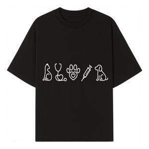 Pet Care Neon Sign, Love for Animals, Veterinary Symbols, Cat Dog Icons, Stethoscope, Paw, Syringe Decor for Veterinary Clinics - T-shirt 1758347426737.jpg