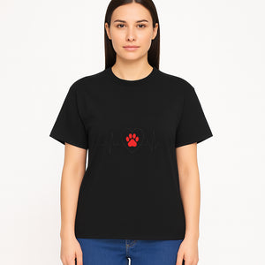 Pet Heartbeat Graphic T-Shirt | Love for Pets | Animal Heartbeat Design | Dog Cat Lover Gift | Cute Pet Apparel | Heart and Paw Print - T-shirt 1758347426814.jpg