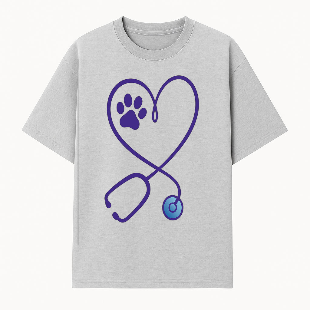 Pet Care Heart Stethoscope Graphic - Veterinarian Love Design for Animal Lovers, Perfect for Apparel, Accessories, or Home D cor - T-shirt 1758347426832.jpg