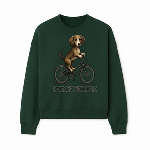 Doxycycline Dog Bicycle Art Print | Cute Dog Riding Bike Wall Decor | Pet Lover Gift | Whimsical Animal Illustration - Sweatshirt 1758347426924.jpg