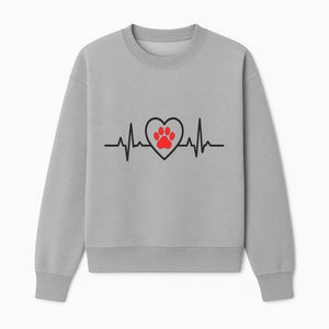 Pet Heartbeat Graphic T-Shirt | Love for Pets | Animal Heartbeat Design | Dog Cat Lover Gift | Cute Pet Apparel | Heart and Paw Print - Sweatshirt 1758347426955.jpg