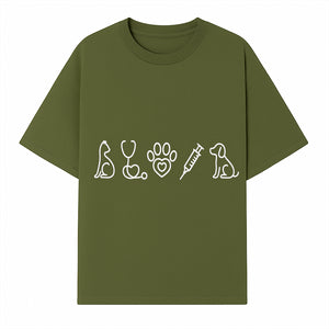 Pet Care Neon Sign, Love for Animals, Veterinary Symbols, Cat Dog Icons, Stethoscope, Paw, Syringe Decor for Veterinary Clinics - T-shirt 1758347427035.jpg