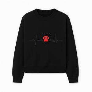 Pet Heartbeat Graphic T-Shirt | Love for Pets | Animal Heartbeat Design | Dog Cat Lover Gift | Cute Pet Apparel | Heart and Paw Print - Sweatshirt 1758347427116.jpg