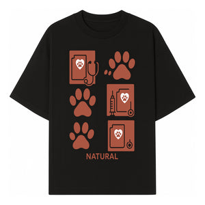 Pet Care Rubber Stamp Set - Paw Print & Vet Icons - Perfect for Dog Lover Crafts and Scrapbooking Projects - Natural Design - T-shirt 1758347427121.jpg