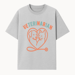 Veterinarian Love Art Print - Dog and Cat Heart Illustration for Pet Lovers - Animal Care Decor - T-shirt 1758347427182.jpg