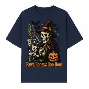 Skeleton Witch Halloween Decor - Paws, Bones & Boo-Boos - Spooky Pet-Themed Art Print for Halloween Celebrations - T-shirt 1758347427230.jpg