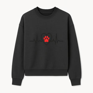 Pet Heartbeat Graphic T-Shirt | Love for Pets | Animal Heartbeat Design | Dog Cat Lover Gift | Cute Pet Apparel | Heart and Paw Print - Sweatshirt 1758347427250.jpg