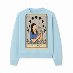 Veterinarian Art Print - Cat Lover Decor - Floral Moon Phases - Cute Vet and Cat Illustration - Animal Care Gifts - Sweatshirt 1758347427256.jpg