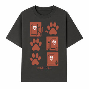 Pet Care Rubber Stamp Set - Paw Print & Vet Icons - Perfect for Dog Lover Crafts and Scrapbooking Projects - Natural Design - T-shirt 1758347427256.jpg