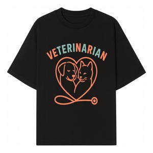 Veterinarian Love Art Print - Dog and Cat Heart Illustration for Pet Lovers - Animal Care Decor - T-shirt 1758347427299.jpg