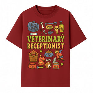 Veterinary Receptionist Art Print - Cute Animal Illustrations, Pet Care Theme, Perfect Gift for Animal Lovers and Vet Professionals - T-shirt 1758347427308.jpg