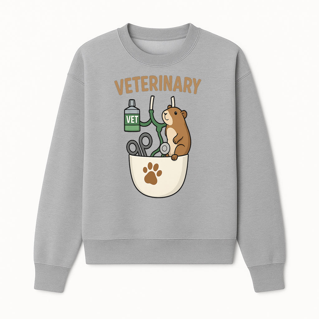 Veterinary Care Design with Guinea Pig and Medical Tools - Perfect for Animal Lovers and Vet Professionals - Sweatshirt 1758347427389.jpg