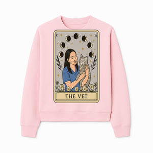 Veterinarian Art Print - Cat Lover Decor - Floral Moon Phases - Cute Vet and Cat Illustration - Animal Care Gifts - Sweatshirt 1758347427394.jpg