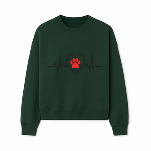 Pet Heartbeat Graphic T-Shirt | Love for Pets | Animal Heartbeat Design | Dog Cat Lover Gift | Cute Pet Apparel | Heart and Paw Print - Sweatshirt 1758347427404.jpg
