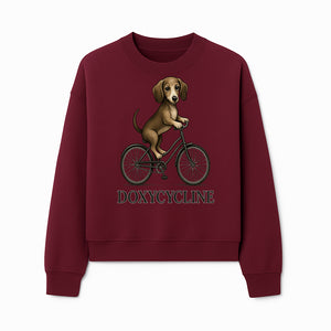 Doxycycline Dog Bicycle Art Print | Cute Dog Riding Bike Wall Decor | Pet Lover Gift | Whimsical Animal Illustration - Sweatshirt 1758347427422.jpg