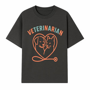 Veterinarian Love Art Print - Dog and Cat Heart Illustration for Pet Lovers - Animal Care Decor - T-shirt 1758347427450.jpg