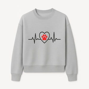 Pet Heartbeat Graphic T-Shirt | Love for Pets | Animal Heartbeat Design | Dog Cat Lover Gift | Cute Pet Apparel | Heart and Paw Print - Sweatshirt 1758347427557.jpg