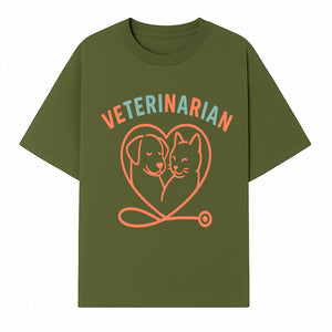 Veterinarian Love Art Print - Dog and Cat Heart Illustration for Pet Lovers - Animal Care Decor - T-shirt 1758347427595.jpg