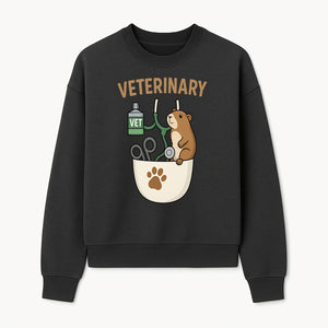 Veterinary Care Design with Guinea Pig and Medical Tools - Perfect for Animal Lovers and Vet Professionals - Sweatshirt 1758347427658.jpg