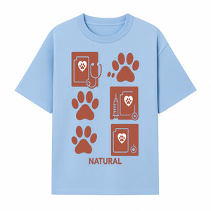 Pet Care Rubber Stamp Set - Paw Print & Vet Icons - Perfect for Dog Lover Crafts and Scrapbooking Projects - Natural Design - T-shirt 1758347427662.jpg