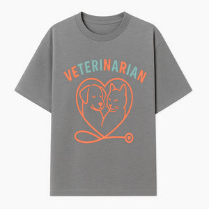Veterinarian Love Art Print - Dog and Cat Heart Illustration for Pet Lovers - Animal Care Decor - T-shirt 1758347427725.jpg