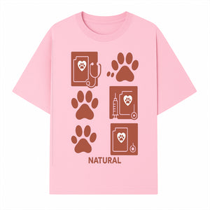 Pet Care Rubber Stamp Set - Paw Print & Vet Icons - Perfect for Dog Lover Crafts and Scrapbooking Projects - Natural Design - T-shirt 1758347427794.jpg
