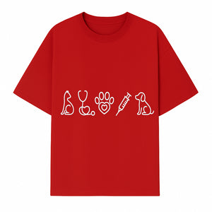 Pet Care Neon Sign, Love for Animals, Veterinary Symbols, Cat Dog Icons, Stethoscope, Paw, Syringe Decor for Veterinary Clinics - T-shirt 1758347427816.jpg
