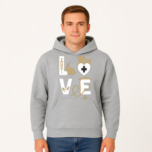 Veterinary Love Decor: Heartwarming Wall Art for Pet Owners - Cute Rabbit, Dog, Cat, and Medical Symbols - Hoodie 1758347427852.jpg