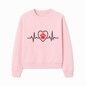 Pet Heartbeat Graphic T-Shirt | Love for Pets | Animal Heartbeat Design | Dog Cat Lover Gift | Cute Pet Apparel | Heart and Paw Print - Sweatshirt 1758347427854.jpg
