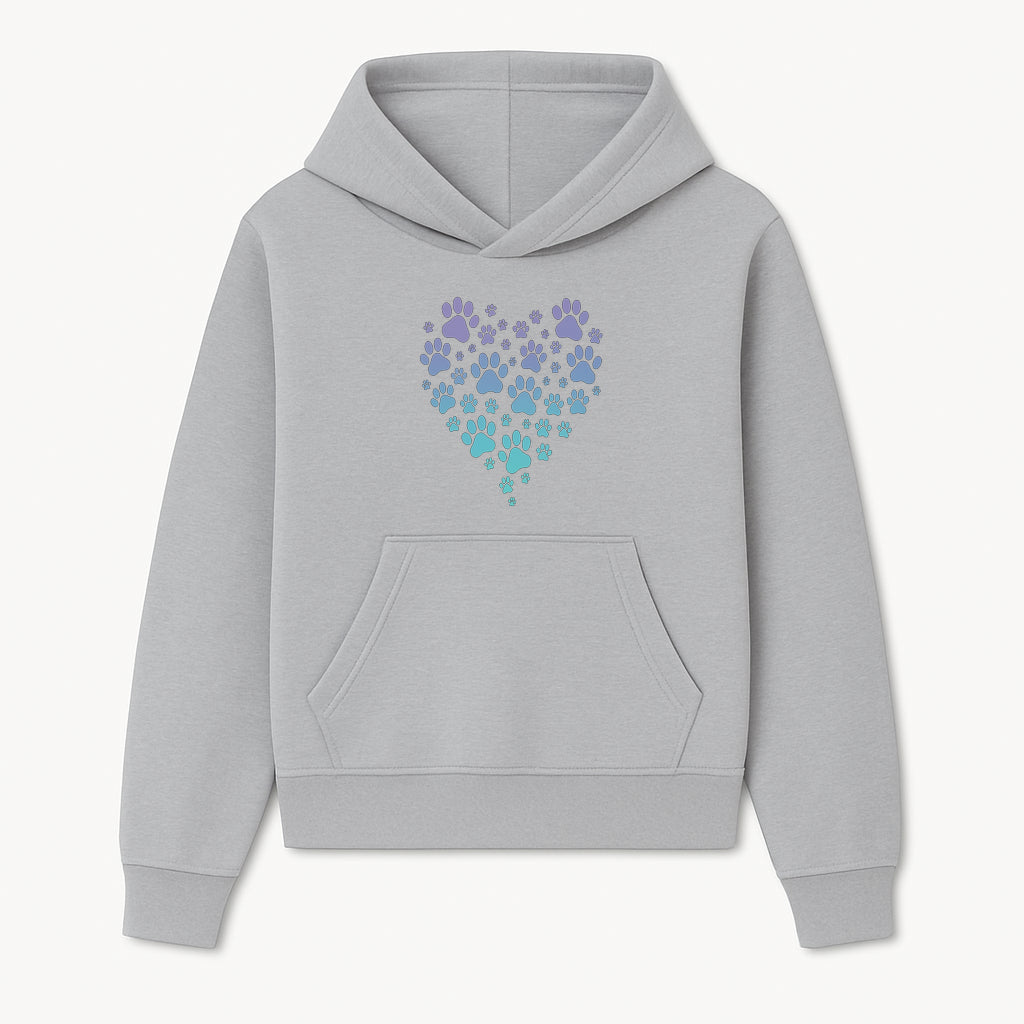 Heart-Shaped Paw Print Wall Art - Cute Pet Lover Decor for Dog and Cat Owners - Pastel Animal Design - Hoodie 1758347427868.jpg