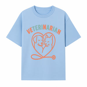 Veterinarian Love Art Print - Dog and Cat Heart Illustration for Pet Lovers - Animal Care Decor - T-shirt 1758347427871.jpg