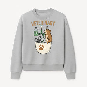 Veterinary Care Design with Guinea Pig and Medical Tools - Perfect for Animal Lovers and Vet Professionals - Sweatshirt 1758347427912.jpg