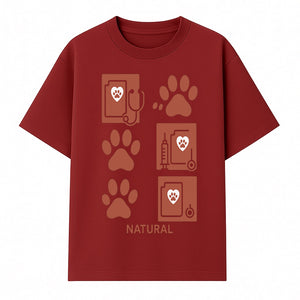 Pet Care Rubber Stamp Set - Paw Print & Vet Icons - Perfect for Dog Lover Crafts and Scrapbooking Projects - Natural Design - T-shirt 1758347427944.jpg