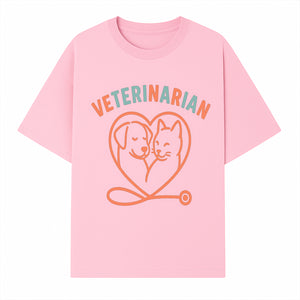 Veterinarian Love Art Print - Dog and Cat Heart Illustration for Pet Lovers - Animal Care Decor - T-shirt 1758347427985.jpg