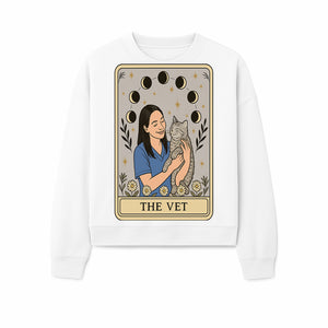 Veterinarian Art Print - Cat Lover Decor - Floral Moon Phases - Cute Vet and Cat Illustration - Animal Care Gifts - Sweatshirt 1758347428062.jpg