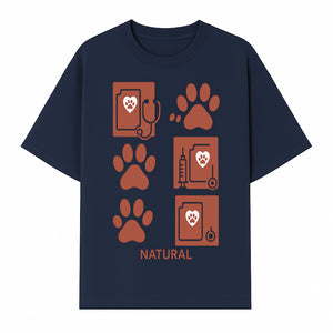 Pet Care Rubber Stamp Set - Paw Print & Vet Icons - Perfect for Dog Lover Crafts and Scrapbooking Projects - Natural Design - T-shirt 1758347428079.jpg
