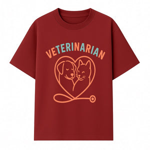 Veterinarian Love Art Print - Dog and Cat Heart Illustration for Pet Lovers - Animal Care Decor - T-shirt 1758347428107.jpg