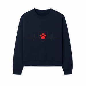 Pet Heartbeat Graphic T-Shirt | Love for Pets | Animal Heartbeat Design | Dog Cat Lover Gift | Cute Pet Apparel | Heart and Paw Print - Sweatshirt 1758347428117.jpg
