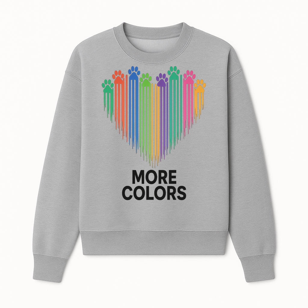 Colorful Paw Print Heart Design - More Colors Graphic Art Print for Pet Lovers, Home Decor, Colorful Wall Art, Modern Aesthetic - Sweatshirt 1758347428123.jpg