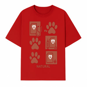 Pet Care Rubber Stamp Set - Paw Print & Vet Icons - Perfect for Dog Lover Crafts and Scrapbooking Projects - Natural Design - T-shirt 1758347428193.jpg
