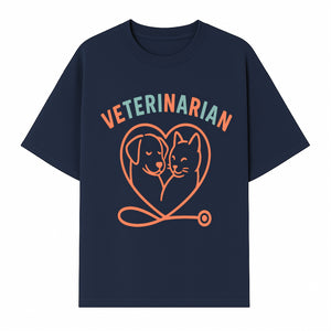 Veterinarian Love Art Print - Dog and Cat Heart Illustration for Pet Lovers - Animal Care Decor - T-shirt 1758347428237.jpg