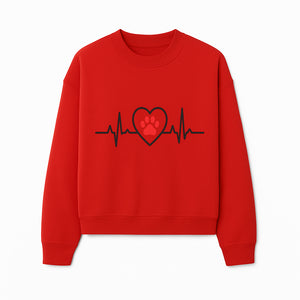 Pet Heartbeat Graphic T-Shirt | Love for Pets | Animal Heartbeat Design | Dog Cat Lover Gift | Cute Pet Apparel | Heart and Paw Print - Sweatshirt 1758347428256.jpg