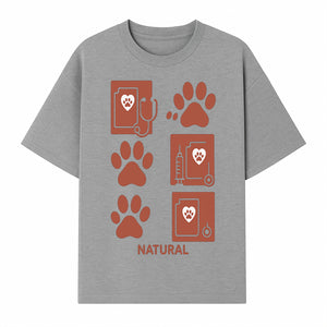 Pet Care Rubber Stamp Set - Paw Print & Vet Icons - Perfect for Dog Lover Crafts and Scrapbooking Projects - Natural Design - T-shirt 1758347428341.jpg