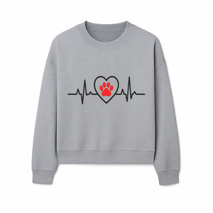 Pet Heartbeat Graphic T-Shirt | Love for Pets | Animal Heartbeat Design | Dog Cat Lover Gift | Cute Pet Apparel | Heart and Paw Print - Sweatshirt 1758347428362.jpg