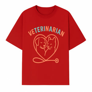 Veterinarian Love Art Print - Dog and Cat Heart Illustration for Pet Lovers - Animal Care Decor - T-shirt 1758347428373.jpg