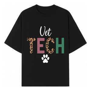 Vet Tech Neon Sign with Leopard Print Letters, Veterinary Decor, Animal Clinic Wall Art, Modern Pet Care Decoration - T-shirt 1758347428392.jpg